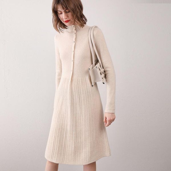 casual dresses half high collar wool knitted dress women's autumn and winter mid length slim over knee bottomed sweater, Black;gray
casual dresses half high collar wool knitted dress women's autumn and winter mid length slim over knee bottomed sweater, Black;gray