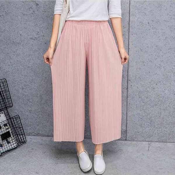 summer korean high waist women pants nine points wide legged fashion casual elastic pleated, Black;white
summer korean high waist women pants nine points wide legged fashion casual elastic pleated, Black;white