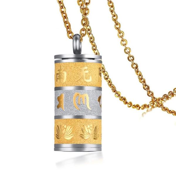 pendant necklaces hip-hop buddhism allows six words of truth to turn around the wheel collar stainless steel chain for men's jewelry, Silver
pendant necklaces hip-hop buddhism allows six words of truth to turn around the wheel collar stainless steel chain for men's jewelry, Silver