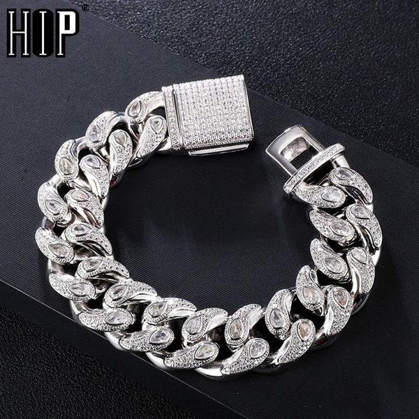 hip hop 19mm iced out cashew flower drop shape box buckle cuban chain copper + cubic zirconia stones bracelet for men jewelry link,, Black
hip hop 19mm iced out cashew flower drop shape box buckle cuban chain copper + cubic zirconia stones bracelet for men jewelry link,, Black