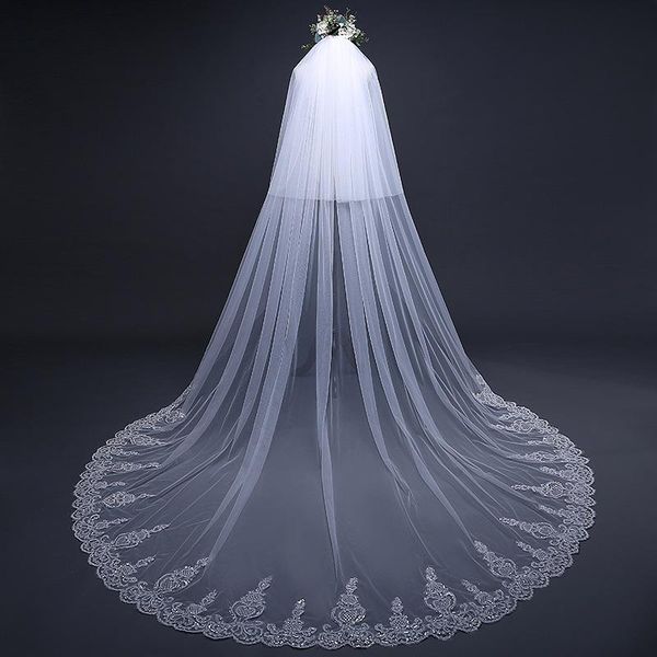 bridal veils in stock wedding accessories 3.5 m long fast voile mariage luxury crystanl velos de novia, Black
bridal veils in stock wedding accessories 3.5 m long fast voile mariage luxury crystanl velos de novia, Black