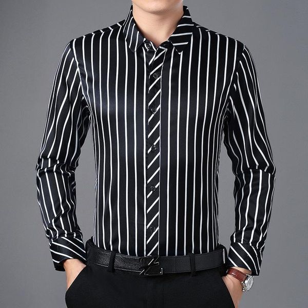 men's casual shirts vertical stripes smart youth fashion slim long-sleeved shirt autumn 2021 high-quality silk cotton luxury men -xxxl, White;black
men's casual shirts vertical stripes smart youth fashion slim long-sleeved shirt autumn 2021 high-quality silk cotton luxury men -xxxl, White;black