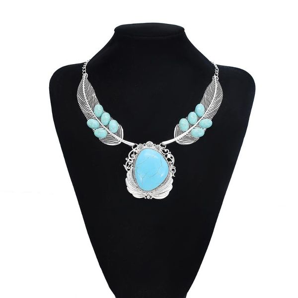 chokers fashion bohemian ethnic silver metal carved feather turquoise pendant retro necklace gypsy tribe party jewelry gift, Golden;silver
chokers fashion bohemian ethnic silver metal carved feather turquoise pendant retro necklace gypsy tribe party jewelry gift, Golden;silver