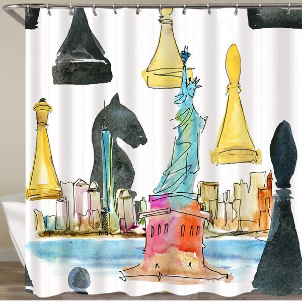 shower curtain,world chess champions in new york watercolor background,polyester fabric machine washable waterproof bath
shower curtain,world chess champions in new york watercolor background,polyester fabric machine washable waterproof bath