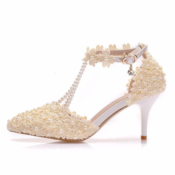 sandals pointed toe women high heels ivory flower lace ankle strap sandals pearl tassels party wedding shoes, Black
sandals pointed toe women high heels ivory flower lace ankle strap sandals pearl tassels party wedding shoes, Black