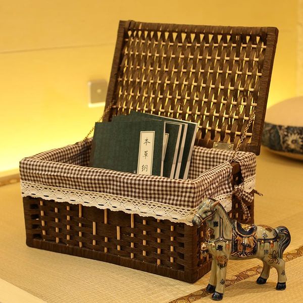 storage baskets hand-woven basket rectangular sundries box rattan laundry with lid organizer makeup container organizador
storage baskets hand-woven basket rectangular sundries box rattan laundry with lid organizer makeup container organizador