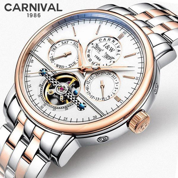 carnival mens watches automatic mechanical watch sapphire waterproof 316l stainless steel tourbillon male clock wristwatche wristwatches, Slivery;brown
carnival mens watches automatic mechanical watch sapphire waterproof 316l stainless steel tourbillon male clock wristwatche wristwatches, Slivery;brown