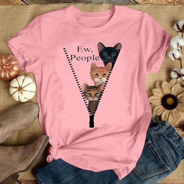 zipper cat print women t shirt short sleeve o neck loose tshirt ladies fashion tee clothes mujer women's t-shirt, White
zipper cat print women t shirt short sleeve o neck loose tshirt ladies fashion tee clothes mujer women's t-shirt, White
