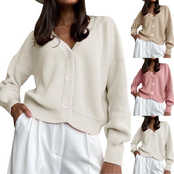 women's knits & tees 2021 women knitted cardigans sweater fashion autumn long sleeve loose coat casual button thick v neck solid warm f, White
women's knits & tees 2021 women knitted cardigans sweater fashion autumn long sleeve loose coat casual button thick v neck solid warm f, White