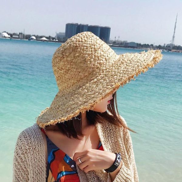 hat lady large brim lettering embroidery lafite straw holiday beach knit hats korean version sunshade wide, Blue;gray
hat lady large brim lettering embroidery lafite straw holiday beach knit hats korean version sunshade wide, Blue;gray
