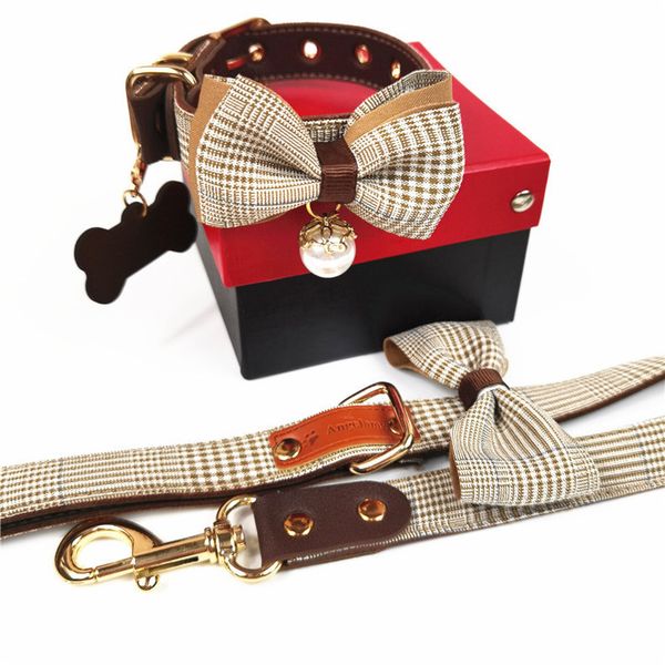 coffee color plaid pearl dog collars leashes set dogs&cats jewelry decoration bow tie 4 feet leash soft durable leather pet collar for daily
coffee color plaid pearl dog collars leashes set dogs&cats jewelry decoration bow tie 4 feet leash soft durable leather pet collar for daily