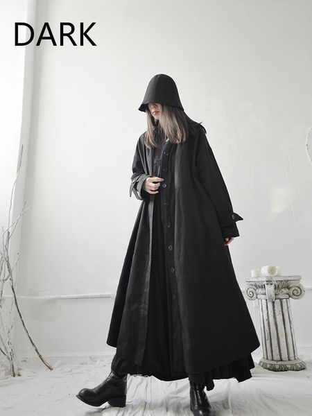 women's trench coats 2021 autumn original yamamoto style design dark coat literary long over the knee sense niche, Tan;black
women's trench coats 2021 autumn original yamamoto style design dark coat literary long over the knee sense niche, Tan;black