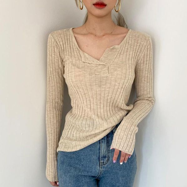 women's sweaters korean sweater pullover half open collar leaky clavicle slim and with bottomed blouse for women, White;black
women's sweaters korean sweater pullover half open collar leaky clavicle slim and with bottomed blouse for women, White;black