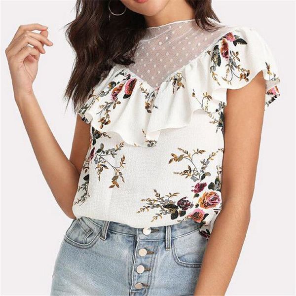 women's blouses & shirts women summer chiffon floral printed shirt 2021 fashion ladies short sleeve womens casual ruffles loose blouse, White
women's blouses & shirts women summer chiffon floral printed shirt 2021 fashion ladies short sleeve womens casual ruffles loose blouse, White