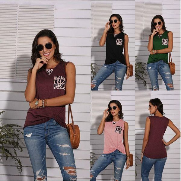 ladies vest leopard stitch pocket colored cotton summer sleeveless women's t-shirt, White
ladies vest leopard stitch pocket colored cotton summer sleeveless women's t-shirt, White