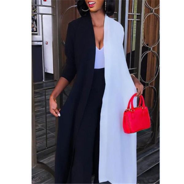 women's jackets women long sleeve deep v-neck pure color bodycon two-color stitching coat spring lady slim jacket casual streetwear, Black;brown
women's jackets women long sleeve deep v-neck pure color bodycon two-color stitching coat spring lady slim jacket casual streetwear, Black;brown