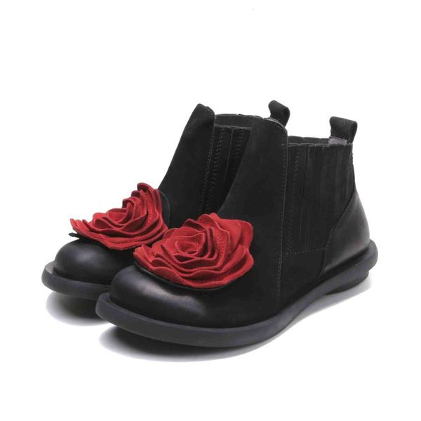 dress shoes big red flower women boots cow suede round toes ankle flat heels handmade vintage 18rg, Black
dress shoes big red flower women boots cow suede round toes ankle flat heels handmade vintage 18rg, Black