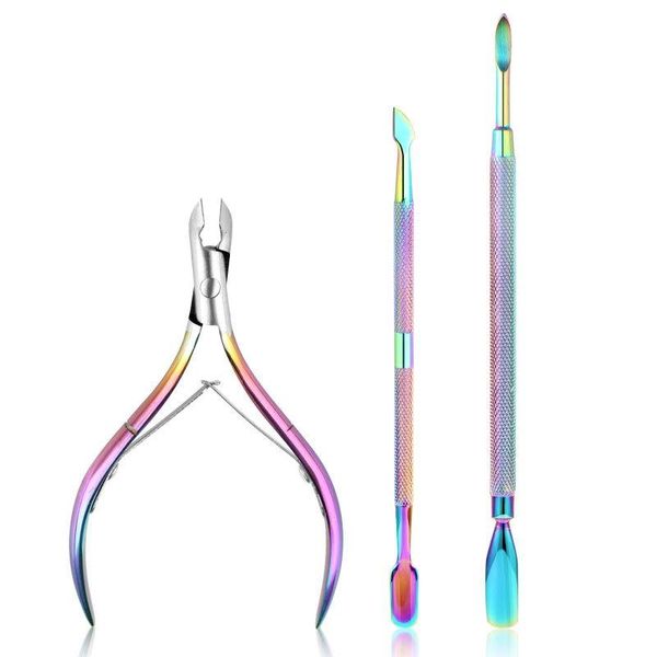 nail art kits 3pcs colorful pedicure tools set stainless steel cuticle trimmer with pusher file cover dead skin
nail art kits 3pcs colorful pedicure tools set stainless steel cuticle trimmer with pusher file cover dead skin