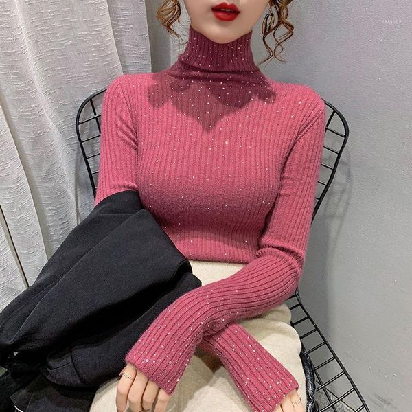 women 2021 autumn winter fashion thick warm knit female turtleneck slim sweater ladies solid color bottoming w606 women's sweaters, White;black
women 2021 autumn winter fashion thick warm knit female turtleneck slim sweater ladies solid color bottoming w606 women's sweaters, White;black