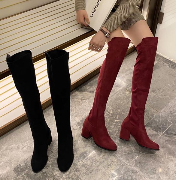boots red for women fashion elastic fabric over the knee autumn black high heels classic block heel shoes botas largas
boots red for women fashion elastic fabric over the knee autumn black high heels classic block heel shoes botas largas