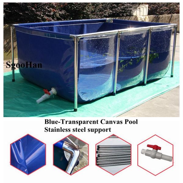 shade blue-transparent canvas water pool home aquarium fish tank children swimming aquaculture tank+stainless steel support
shade blue-transparent canvas water pool home aquarium fish tank children swimming aquaculture tank+stainless steel support