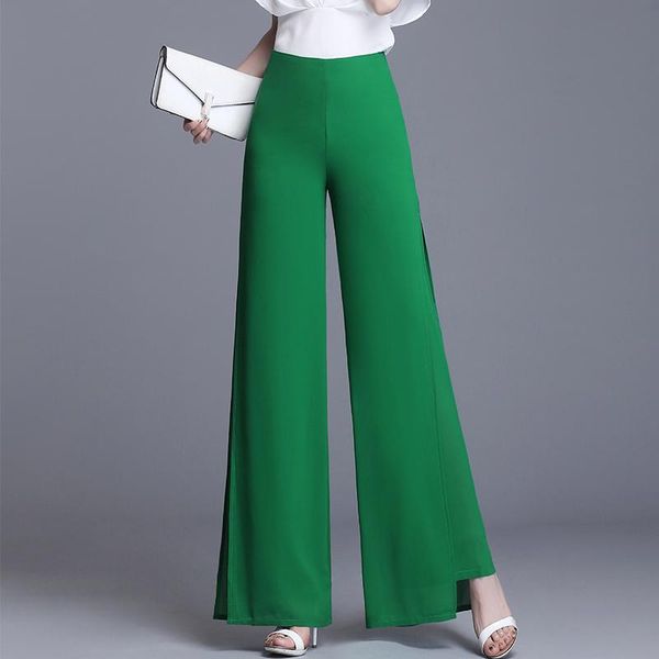 women's pants & capris 2021 summer wide leg chiffon women vintage high waist casual trousers loose korean long, Black;white
women's pants & capris 2021 summer wide leg chiffon women vintage high waist casual trousers loose korean long, Black;white