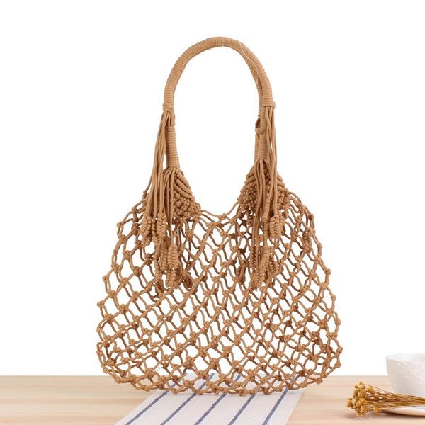 fashion tassel one shoulder woven chaonvsen straw handmade cotton rope net shopping beach hand-woven hollow bag handbag cross body
fashion tassel one shoulder woven chaonvsen straw handmade cotton rope net shopping beach hand-woven hollow bag handbag cross body