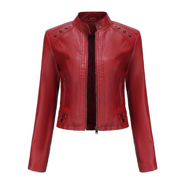 women's jackets leather jacket slim women coats stand collar pu biker coat, Black;brown
women's jackets leather jacket slim women coats stand collar pu biker coat, Black;brown