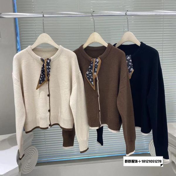 women's knits & tees 2021 autumn single-breasted round neck multicolor series ribbon, White
women's knits & tees 2021 autumn single-breasted round neck multicolor series ribbon, White