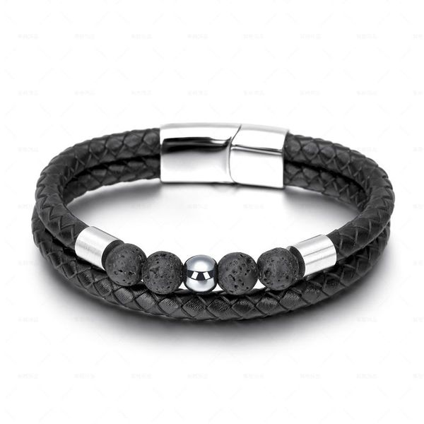 charm bracelets european and american simple leather natural stone volcanic beads stainless steel titanium bracelet men, Golden;silver
charm bracelets european and american simple leather natural stone volcanic beads stainless steel titanium bracelet men, Golden;silver