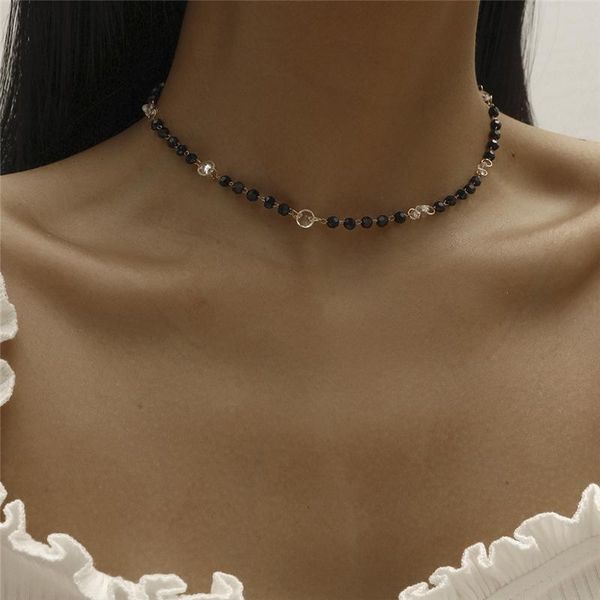 pendant necklaces charming female black beaded necklace exquisite crystal zircon gold chain choker elegant ladies wedding jewelry, Silver
pendant necklaces charming female black beaded necklace exquisite crystal zircon gold chain choker elegant ladies wedding jewelry, Silver