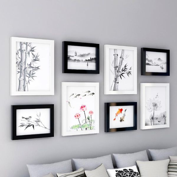 frames 8 pcs wood picture for wall hanging po frame black white classic pictures with plexiglass home decor
frames 8 pcs wood picture for wall hanging po frame black white classic pictures with plexiglass home decor