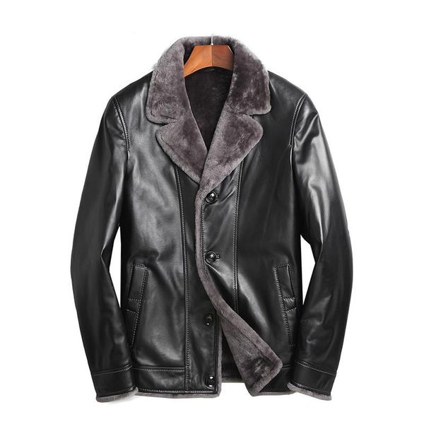 men's leather & faux genuine sheepskin jacket men real wool fur liner coat autumn winter plus size coats chaqueta cuero hombre zl861, Black
men's leather & faux genuine sheepskin jacket men real wool fur liner coat autumn winter plus size coats chaqueta cuero hombre zl861, Black