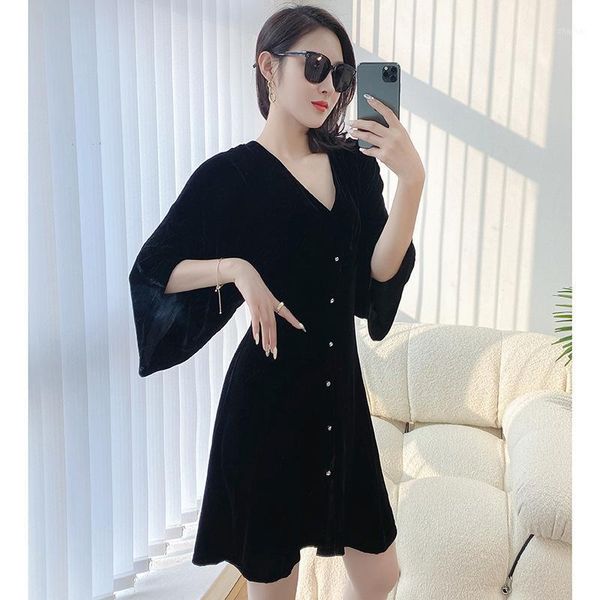shangpinzhen velvet dress women's 2021 summer flying sleeve black live silk skirt two piece, White
shangpinzhen velvet dress women's 2021 summer flying sleeve black live silk skirt two piece, White