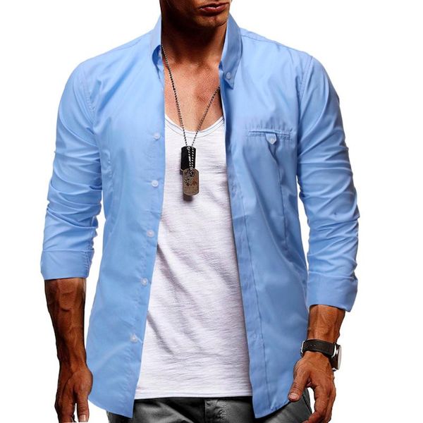 men's casual shirts men fashion shirt solid long sleeve lapel breathable slim fit button blouse camisa masculina dress brand, White;black
men's casual shirts men fashion shirt solid long sleeve lapel breathable slim fit button blouse camisa masculina dress brand, White;black