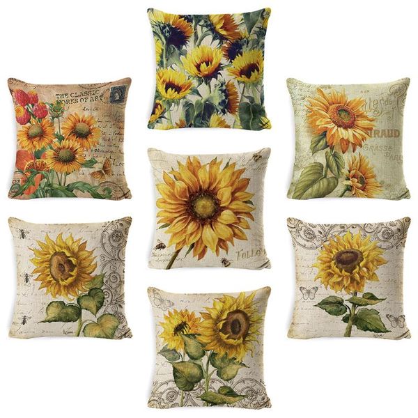 cushion/decorative pillow leaf retro sunflower flowers printed linen cotton cushion cases cover sofa car throw pillowcase home decoration 45
cushion/decorative pillow leaf retro sunflower flowers printed linen cotton cushion cases cover sofa car throw pillowcase home decoration 45