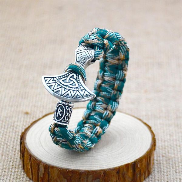 bangle viking men's bracelet stainless steel axe camouflage umbrella cord braided scandinavian runes nordic amulet jewelry, Black
bangle viking men's bracelet stainless steel axe camouflage umbrella cord braided scandinavian runes nordic amulet jewelry, Black