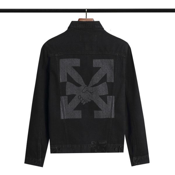 off style white handshake back arrstyle tide brand men's and women's same denim jacket, Black;brown
off style white handshake back arrstyle tide brand men's and women's same denim jacket, Black;brown