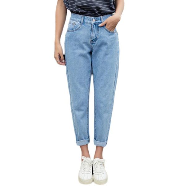 slim harem pants women vintage high waist ankle length jeans solid color denim trousers women's & capris, Black;white
slim harem pants women vintage high waist ankle length jeans solid color denim trousers women's & capris, Black;white