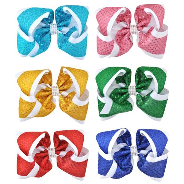 children hair accessories ponytail holder hairpins 8 inch large sequin ribbon bows luxury rhinestone clips for girls, Slivery;white
children hair accessories ponytail holder hairpins 8 inch large sequin ribbon bows luxury rhinestone clips for girls, Slivery;white