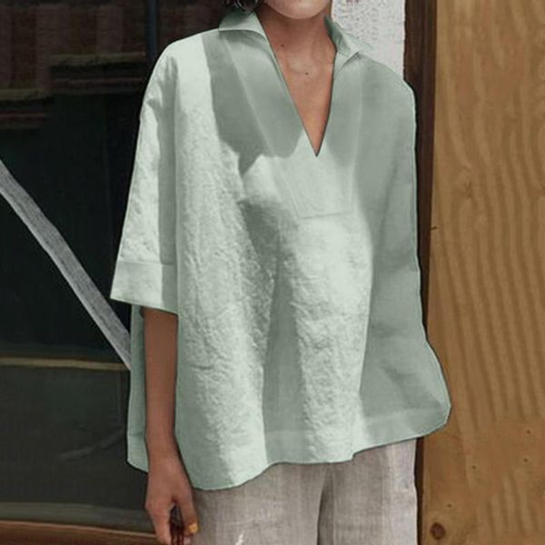 women's blouses & shirts plus size fashion cotton linen blouse loose v-neck tee casual summer ladies female women short sleeve blu, White
women's blouses & shirts plus size fashion cotton linen blouse loose v-neck tee casual summer ladies female women short sleeve blu, White