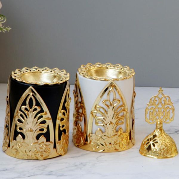 fragrance lamps retro ceramic incense burner censer holder golden middle east arab black and white metal office tablecrafts home decor
fragrance lamps retro ceramic incense burner censer holder golden middle east arab black and white metal office tablecrafts home decor