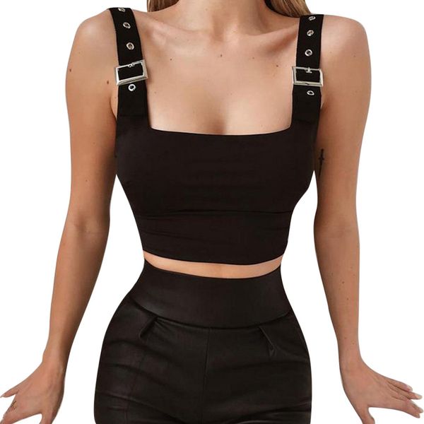 women vest fashion solid metal button camisole tank casual sleeveless shirt tank, White
women vest fashion solid metal button camisole tank casual sleeveless shirt tank, White