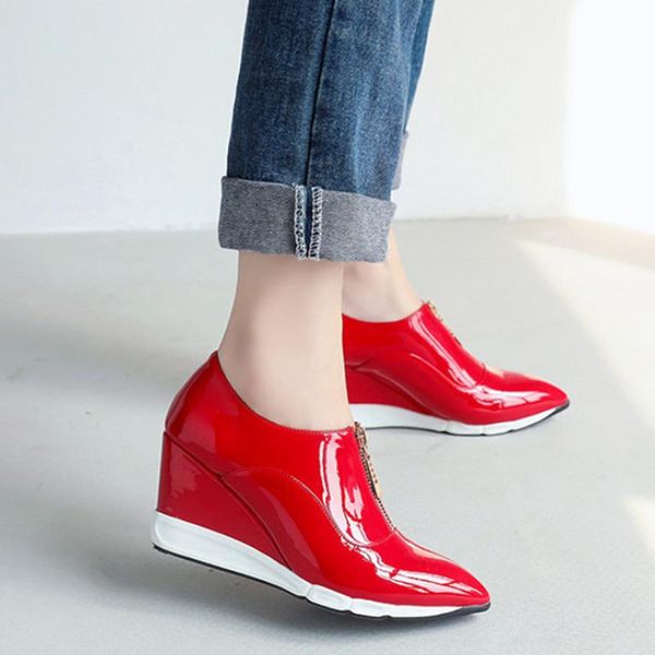 brand patent leather shoes women high heels wedge pumps platform woman autumn dress, Black
brand patent leather shoes women high heels wedge pumps platform woman autumn dress, Black