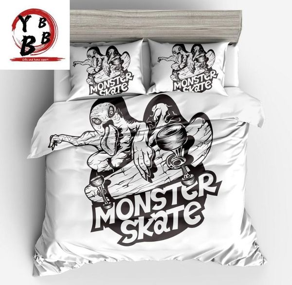 bedding sets 3d monster skate duvet cover black white cartoon good quality bedclothes large twin full king bed
bedding sets 3d monster skate duvet cover black white cartoon good quality bedclothes large twin full king bed
