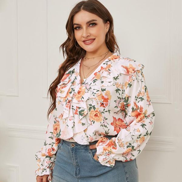 plus size t-shirt autumn blouses shirt for women fashion long sleeve v neck floral ruffled blouse large ladies clothing, Black
plus size t-shirt autumn blouses shirt for women fashion long sleeve v neck floral ruffled blouse large ladies clothing, Black