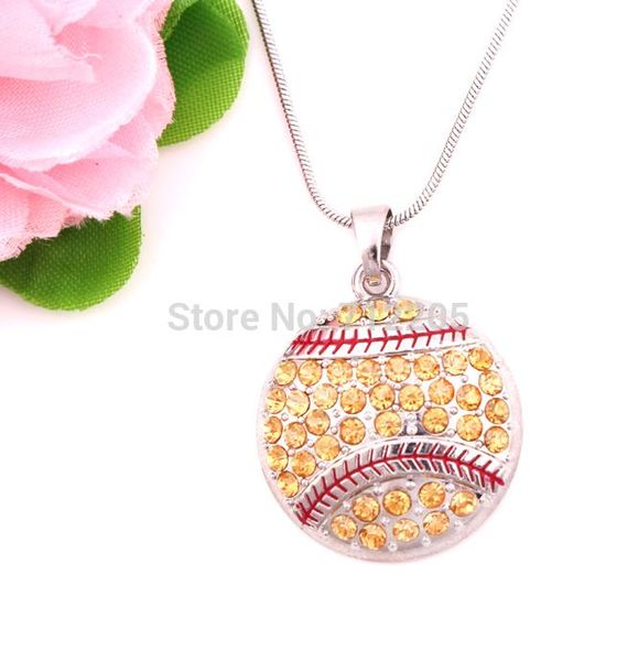 product 10pcs zinc alloy rhodium round softball pave crystal sports pendant chain necklaces, Silver
product 10pcs zinc alloy rhodium round softball pave crystal sports pendant chain necklaces, Silver