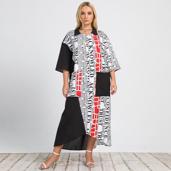 plus size dresses women's round neck black long dress loose robes comfortable letter printed irregular vestidos african dashiki
plus size dresses women's round neck black long dress loose robes comfortable letter printed irregular vestidos african dashiki