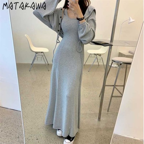 matakawa dress sets korean autumn hooded long sleeve loose sweatshirts + spaghetti strap vest casual two piece set women 211106, White
matakawa dress sets korean autumn hooded long sleeve loose sweatshirts + spaghetti strap vest casual two piece set women 211106, White