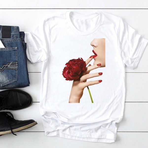 women's t-shirt women 2021 cute flower finger nail 90s fashion cartoon summer lady print tee graphic t female tshirts clothes, White
women's t-shirt women 2021 cute flower finger nail 90s fashion cartoon summer lady print tee graphic t female tshirts clothes, White
